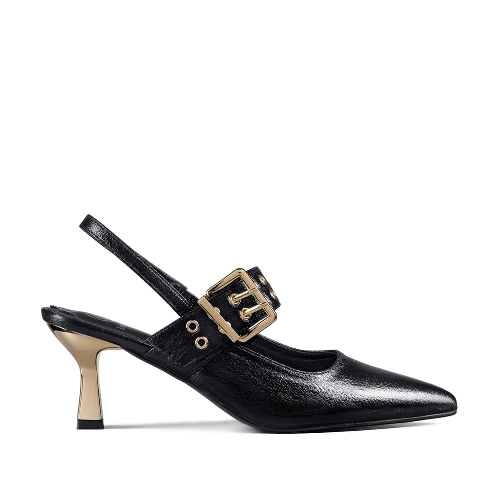 Zapato Taco Talón Abierto Hebilla Mujer Weide You539