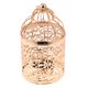 thumbnail image 1 of Portavelas De Luz De Té Con Forma De Jaula De Pájaros De Metal Galvanizado B-Rose Gold, 1 of 5