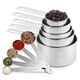 thumbnail image 3 of Juego de tazas y cucharas medidoras Laxinis World de acero inoxidable, 10 piezas, 3 of 8