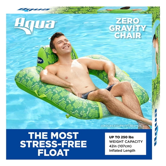 Silla de piscina y salón, hinchable Aqua Zero Gravity, color verde lima