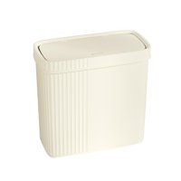 Bothyi - Papelera De Baño Estrecha Y Delgada Rectangular Para Inodoro, Papelera Multiusos De Color Blanco Crema