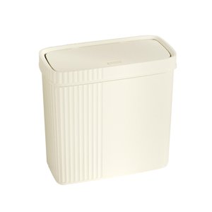Bothyi - Papelera De Baño Estrecha Y Delgada Rectangular Para Inodoro, Papelera Multiusos De Color Blanco Crema
