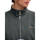 thumbnail image 5 of INSPIRE CHIC Chaqueta Bomber de Mujer con Cuadros de Imitación de Piel Ante de Color Contrastante con Cremallera y Puños Elásticos Pequeña Gris, 5 of 6