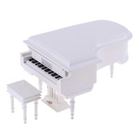 Bothyi - Mini Modelo De Piano Decorativo Madera + Plástico Para Decoración De Cumpleaños Playset Blanco