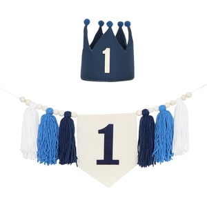Bothyi - Guirnalda De Borlas Para Fotos De Trona, Pancarta Para Dormitorio De Bebés, Niños Y Niñas, Azul Oscuro