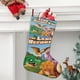 thumbnail image 2 of La Tierra Antes del Tiempo Tema: Calcetines de Navidad, fino lino blanco para colgar en escaleras y chimenea, decoración navideña para el hogar, regalo de Navidad.54cm×38cm, 2 of 5
