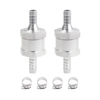 Magideal - Válvula De Retención De Combustible De 2 Piezas Con 4 Abrazaderas De Manguera, Accesorios De Aleación De Aluminio Para Automóviles, Línea De 6 Mm De Diámetro