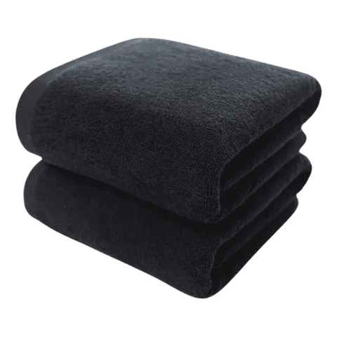 Genérico - Pack 6 Toallas Microfibra 40X80 Cm Negra Spa Gym Peluquería