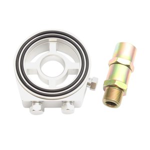 Ioensy - Filtro De Aceite Sandwich Gauge Sandwich Plate Adaptador Reemplazo Aluminio Plata