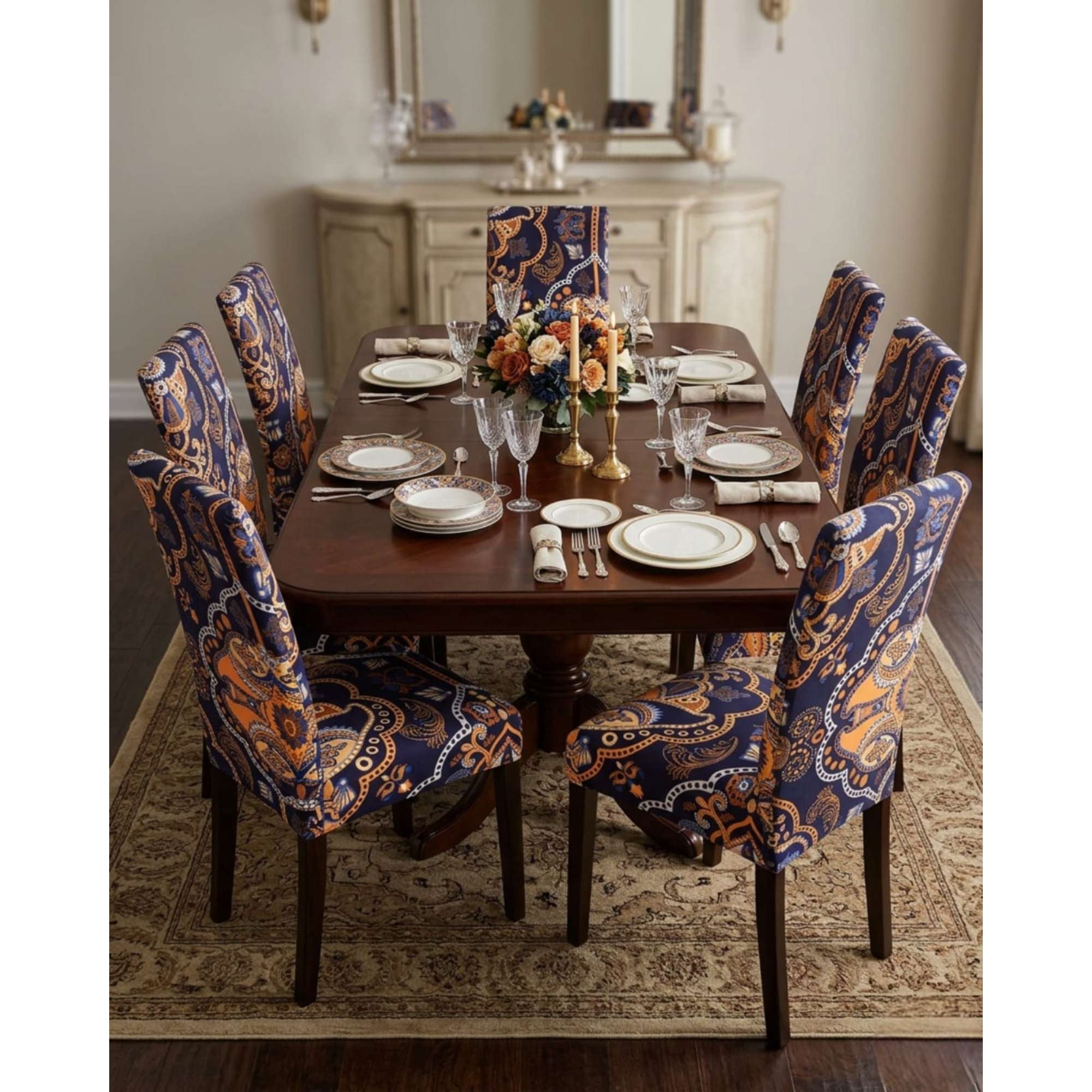 Mylhogar - Pack De 6 Fundas Elasticas Para Sillas Con Diseño Moderno