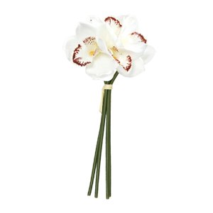 Bothyi - Orquídea Realista Hidratante, Regalo, Orquídea Cymbidium Artificial Para Vacaciones, Color Blanco