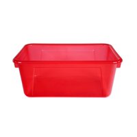 Bandeja De Almacenamiento School Smart, Apilable, Pequeña, Color Rojo Caramelo