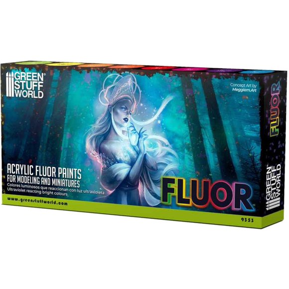 Green Stuff World Set de 8 Pinturas Fluorescentes de 17 ml