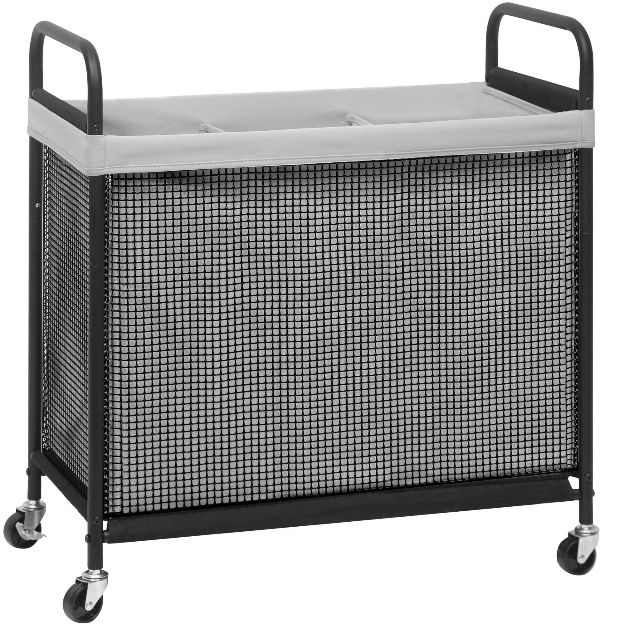 Cesto De Ropa Storage Maniac Rolling, 3 Secciones, 120 L, Gris