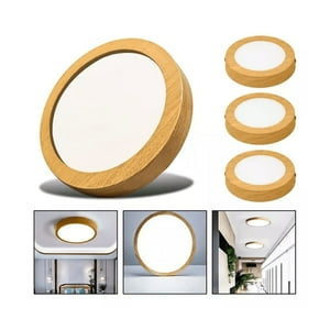 Genérico - 3 Foco Plafon Led Redondo Sobrepuesto 36W Luz Fria Madera