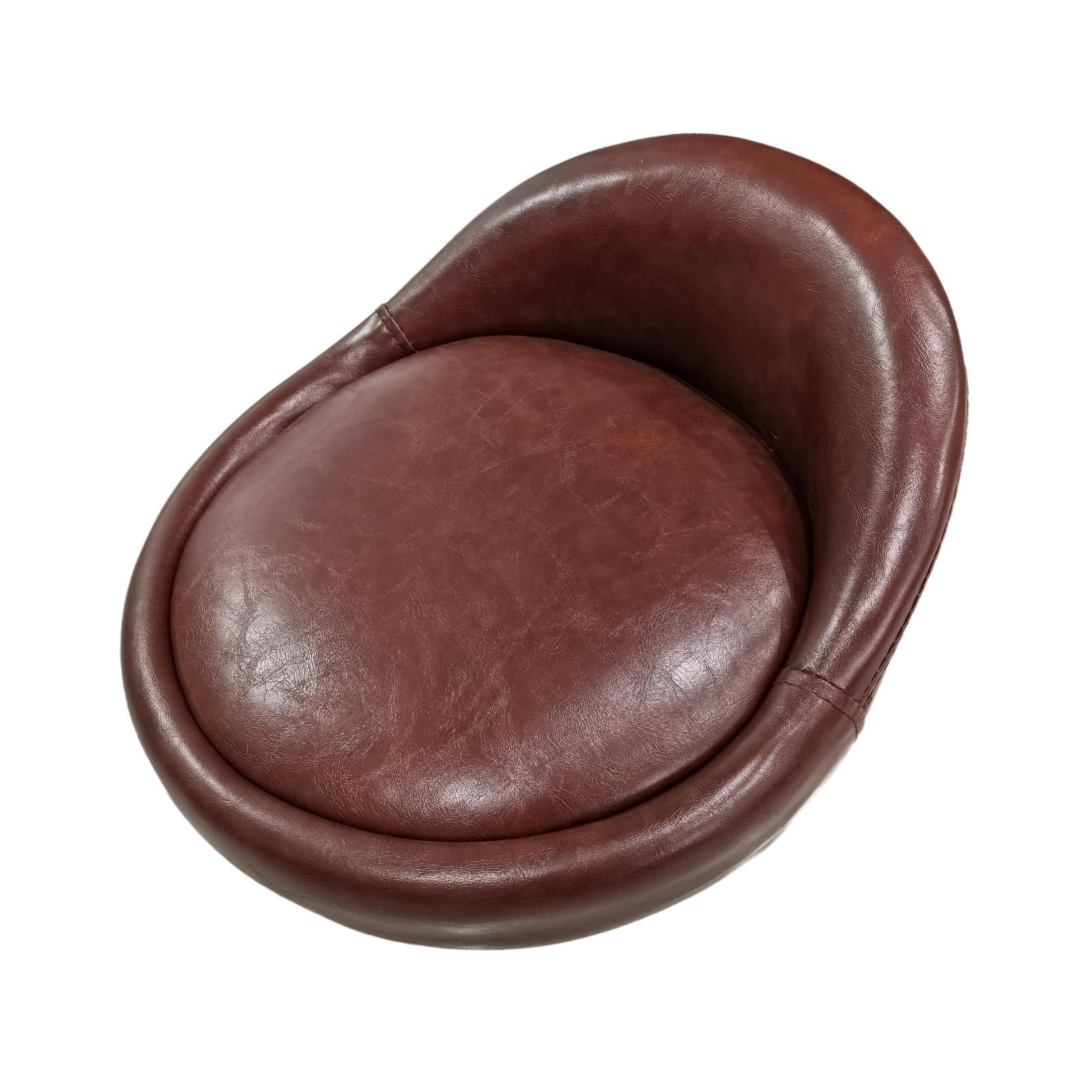 Magideal - Taburete De Bar Con Asiento De Repuesto, Resistente Al Agua, Cómodo, Piezas De Reparación, Con Respaldo Bajo De Piel Sintética Para Restaurante, Salón Marrón