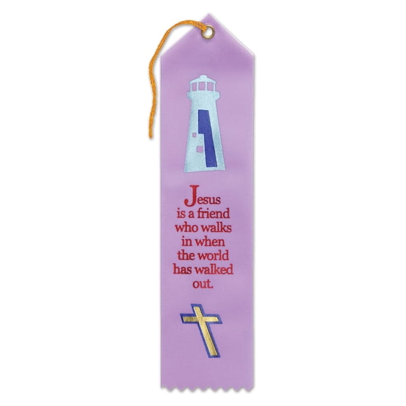 Separador de listón Beistle AR818 Jesús es un amigo, tela rosa