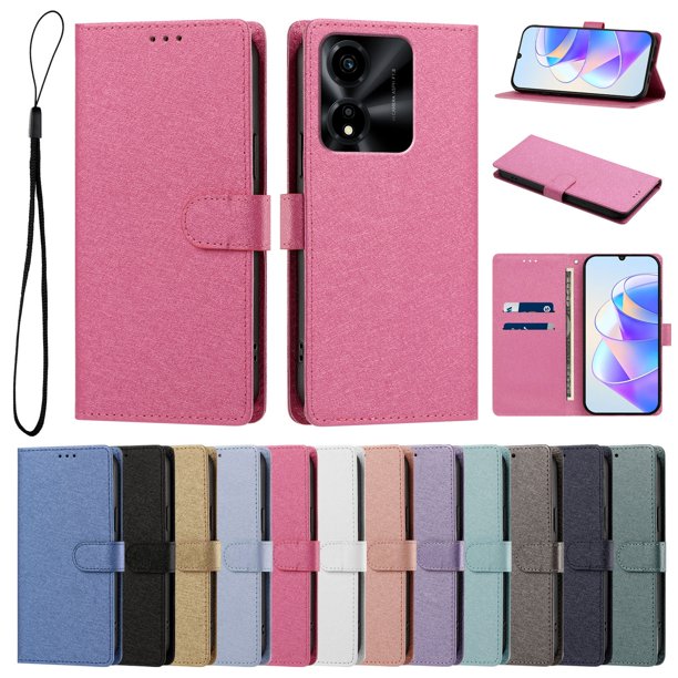 Funda Cartera de PU para Honor X5C/X5C Plus con Tarjetas, Rojo Rosa