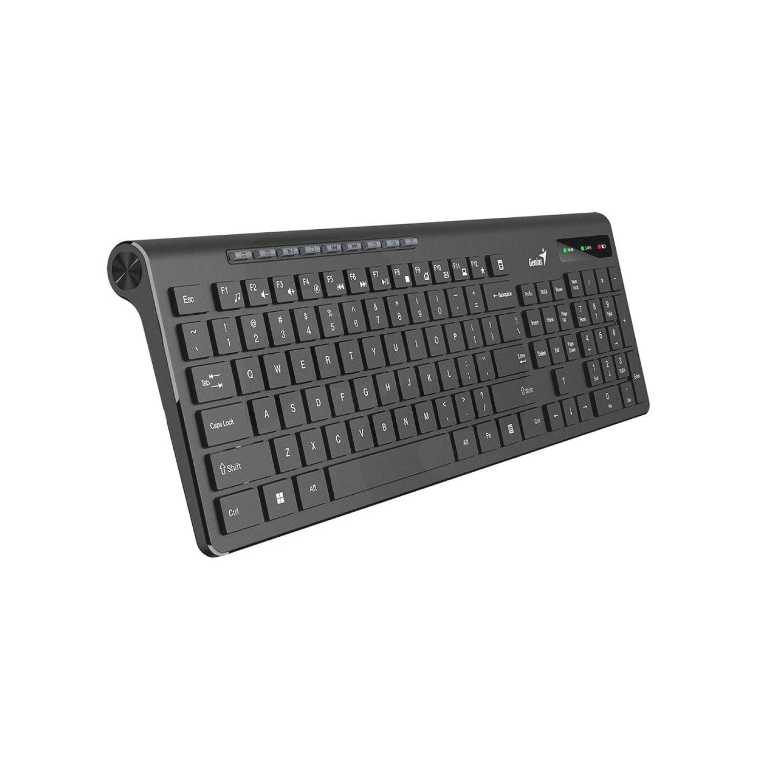 Genius - Teclado Inalambrico Usb Ergonomico Multimedia Slimstar 7230