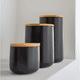 thumbnail image 3 of Contenedor cerámica hermético tapa madera talla S, negro, 3 of 3