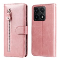 Gangxun - Funda Con Cremallera Para Xiaomi 14T, Carcasa Cartera De Cuero Pu Con Soporte Y Tarjetero
