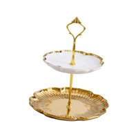 Bothyi - Estante Para Tartas, Plato Para Dulces, Plato De Frutas, Soporte Para Repostería Para Fiesta Comercial, Cumpleaños, B, Dorado