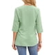 thumbnail image 3 of INSPIRE CHIC Camisa de Mujer de Manga 3/4 Cuello en V Bordado Encaje Casual Túnica Tops Blusas Sueltas con Abertura Lateral S Verde, 3 of 5