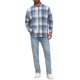 thumbnail image 2 of INSPIRE CHIC Camisa de Franela a Cuadros Retro de Manga Larga Casual de Algodón Cepillado para Hombre S Azul Gris, 2 of 6