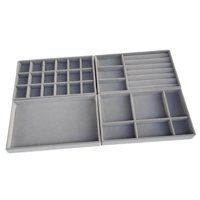 Ioensy - 4 Piezas Bandejas De Joyería Organizador Inserto Divisor Para Regalo Reloj Collar Gris