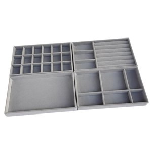 Ioensy - 4 Piezas Bandejas De Joyería Organizador Inserto Divisor Para Regalo Reloj Collar Gris