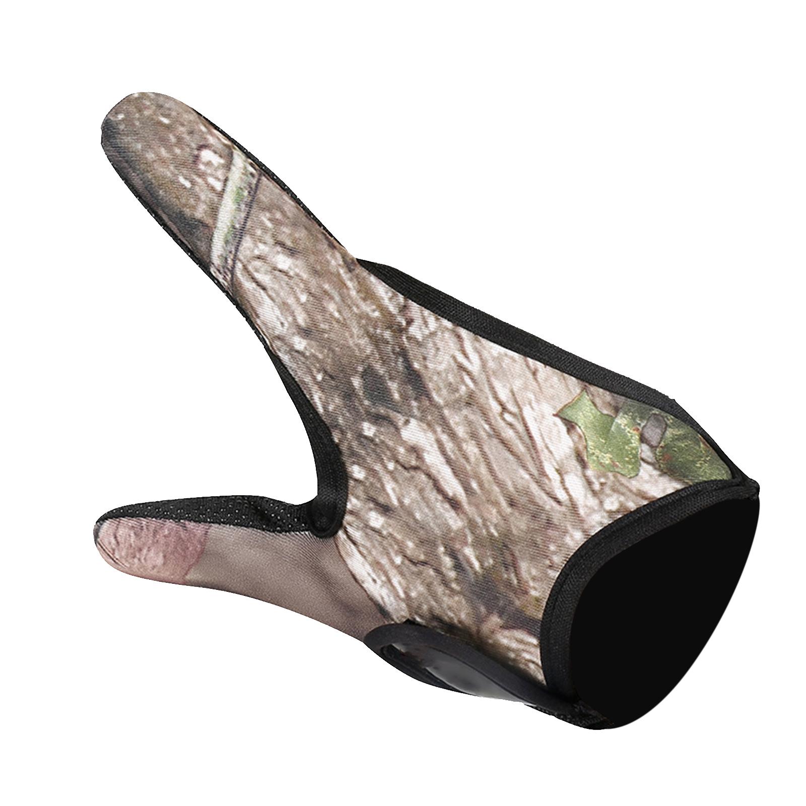 Ioensy - Guantes De Pesca Casting Puesto De Dos Dedos Cintura Elástica Banda Camuflaje Unisex