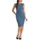 thumbnail image 1 of INSPIRE CHIC Vestido de Tubo para Mujer Conjunto de Maestra para Regreso a Clases Vestido Profesional de Oficina sin Mangas Azul Gris M, 1 of 6