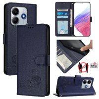 Funda Tipo Cartera Foxdock Para Xiaomi Poco M7 Pro 5G Con Soporte, Ranuras, Rfid, Diseño De Gato