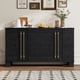 thumbnail image 1 of TREXM Sideboard Buffet Cabinet with Storage, Wood Sideboard with Adjustable Shelves and Gold Handles for Kitchen, Dining Room and Living Room (Black), 1 of 3