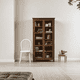 thumbnail image 1 of Vitrinero Alto de Madera 2 Puertas Vitrina de Pino con Vidrio - Café - 80x35x180 cm, 1 of 3