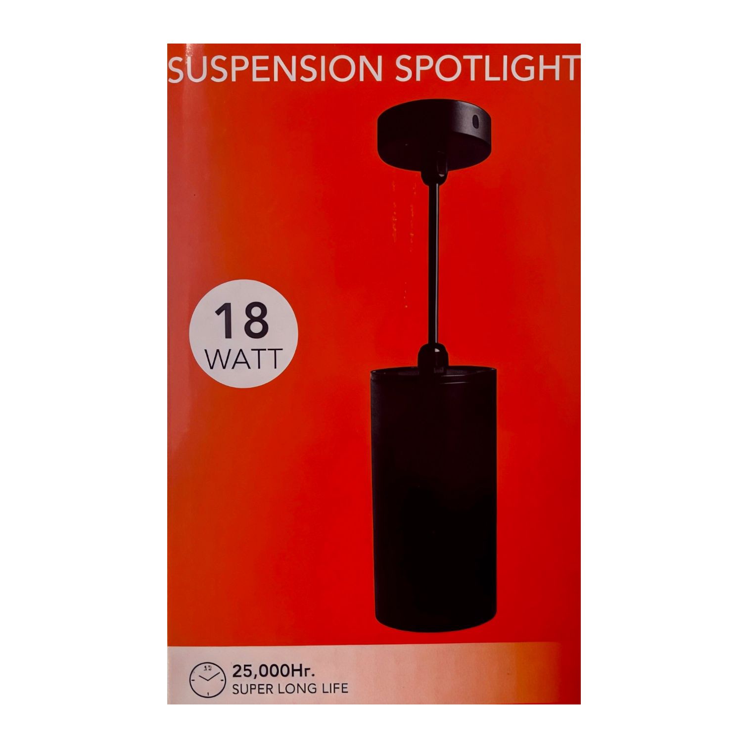 Foco De Suspensión Al Techo Led 18W Luz Cálida (3000K) Negro - Fsl