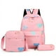 thumbnail image 1 of 3pcs/Set Laptop Backpack Adjustable Strap Fashion Women Nylon Travel Backpack Cute Gradient Work Rucksack for Work School Travel, 1 of 3