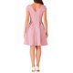 thumbnail image 3 of Vestido de tweed a cuadros INSPIRE CHIC para mujer con cuello redondo y manga corta, vestido vintage de línea A con pliegues L Blanco Rosa, 3 of 5