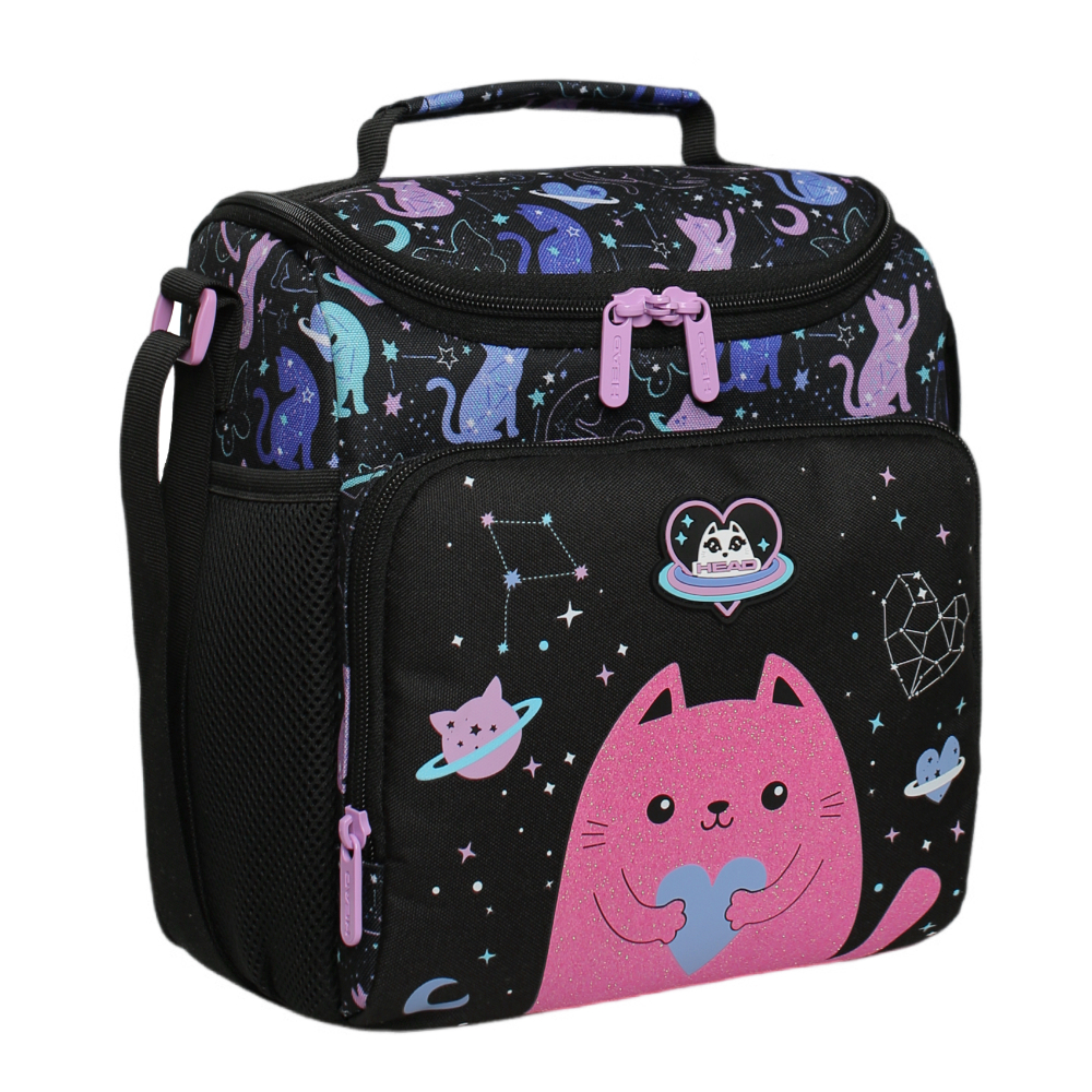 Lonchera Infantil Mujer Freeze Kids Space Cat Negro Head