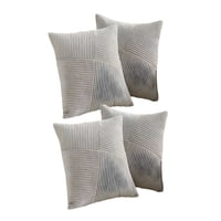 Genérico - Pack De 4 Fundas De Cojin Felpa Gris