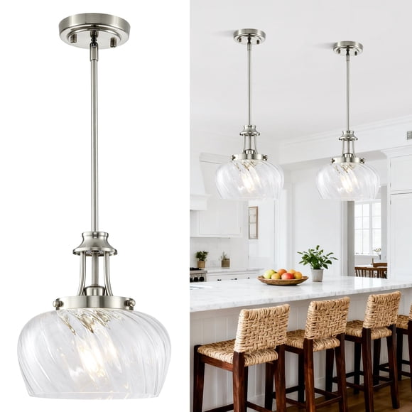 Lámpara colgante UnicozoHome 25 cm con pantalla de vidrio transparente
