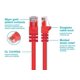 thumbnail image 3 of Cable de conexión Ethernet Monoprice Cat6 de 14 pies rojo Fullboot, 3 of 6