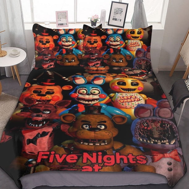 Anime Five Nights At Freddy Bedding Set Ultra Soft Bedding Set Girls Bedding Girls Duvet Cover Set for Kids Boys Teens Room Decor