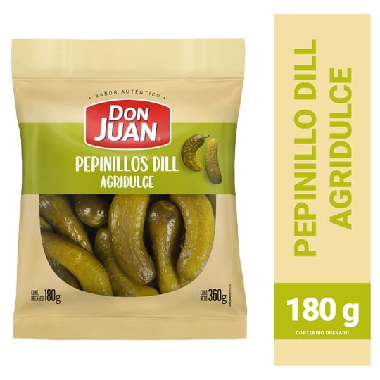 Pepinillos Dill Agridulce Bolsa 200 g Don Juan