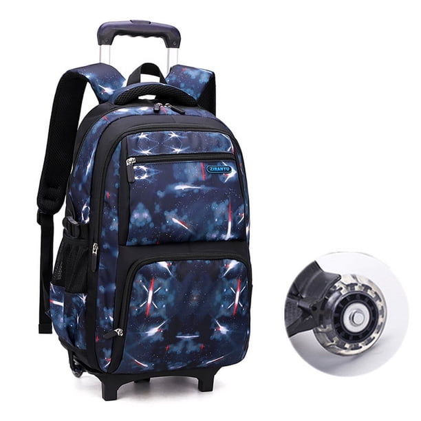 With 2/6 Wheels Kid Boys Girls Trolley Schoolbag Teens School Backpack Removable Children School Bags Luggage Wheeled Book Bag