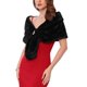 thumbnail image 4 of INSPIRE CHIC Capa de Mujer de Piel Sintética para Boda, Fiesta de Boda, Chal de Novia con Broches de Perlas Falsas y Diamantes de Imitación XL Negro, 4 of 6