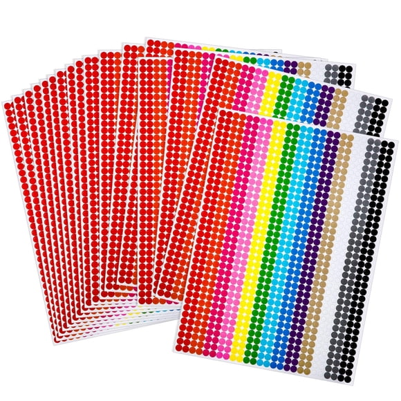 Adhesivos Boao 9360 unidades con puntos pequeños redondos de 6 mm, multicolores