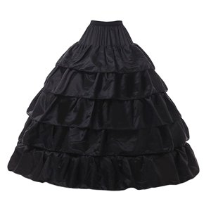 Bothyi - Enagua De Boda Con Cintura Elástica, Enaguas Para Fiesta, Color Negro, 4 Aros