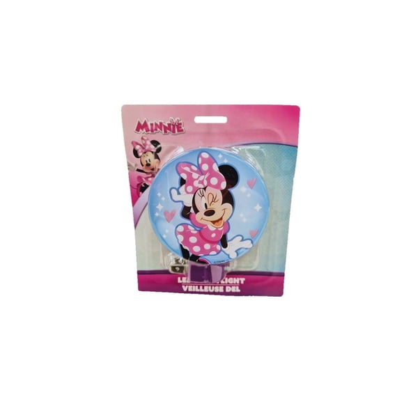 Luz Nocturna Intertek Minnie Mouse LED Rosa para Enchufe de Pared