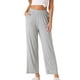 thumbnail image 1 of INSPIRE CHIC Pantalones de pijama de algodón para mujer, suaves y transpirables, pantalones de dormir con bolsillos y cintura elástica XL Gris claro, 1 of 6